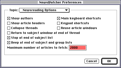 Version 2 of the NewsWatcher Prefs